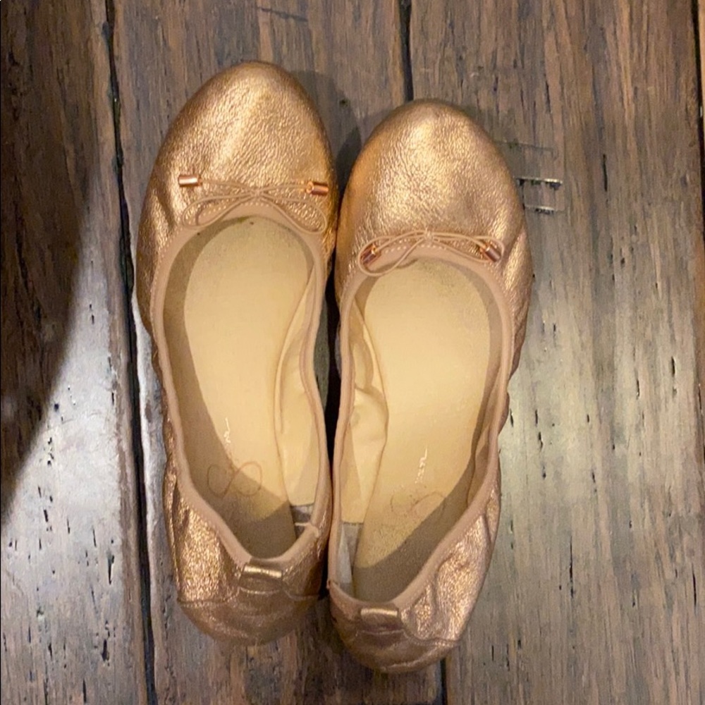 Gold ballet flats